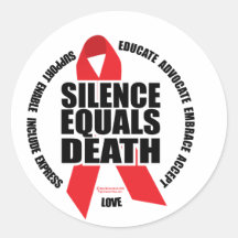 HIV/AIDS: Silence Equals Death Sticker