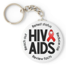 HIV/AIDS White Keychain