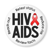 HIV/AIDS White Magnet