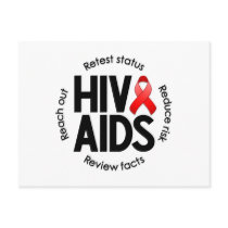 HIV/AIDS White Postcard