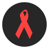 HIV AWARENESS / AIDS RIBBON ROUND STICKER
