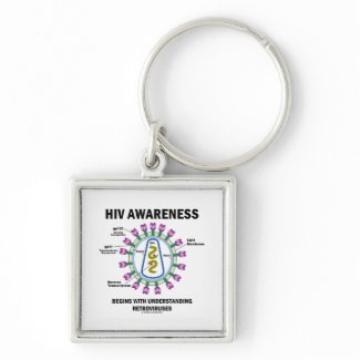 HIV Awareness Begins Understanding Retroviruses keychain