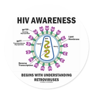 HIV Awareness Begins Understanding Retroviruses sticker