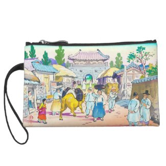 Hiyoshi Mamoru Korean Market japanese scenery art Wristlet Purses