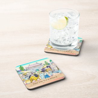 Hiyoshi Mamoru Korean Market japanese scenery art Coasters