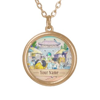 Hiyoshi Mamoru Korean Market japanese scenery art Necklaces