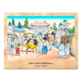 Hiyoshi Mamoru Korean Market japanese scenery art Poster