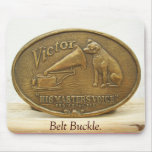 HMV, VICTOR, Belt Buckle. Mousemat
