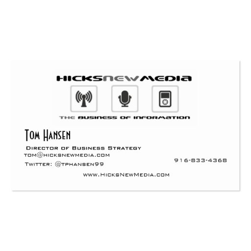 HNM-Tom Business Cards (front side)