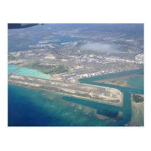 Hnolulu Airport from sky Postcard