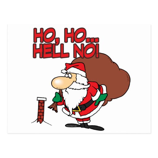 ho ho hell no santa chimney dilemma postcards