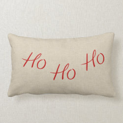 Ho Ho Ho Christmas Lumbar Burlap Pillow