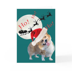 Ho Ho Ho Corgi Merry Christmas card