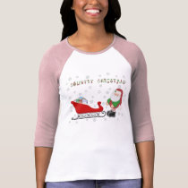 Ho Ho Ho Country Christmas Santas Sleigh L Raglan t-shirts