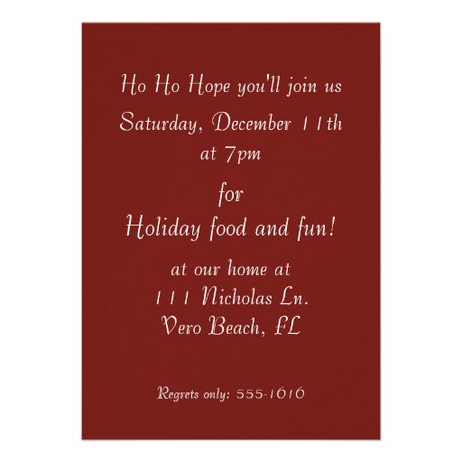 Ho Ho Ho Customizable Christmas Party Invitation