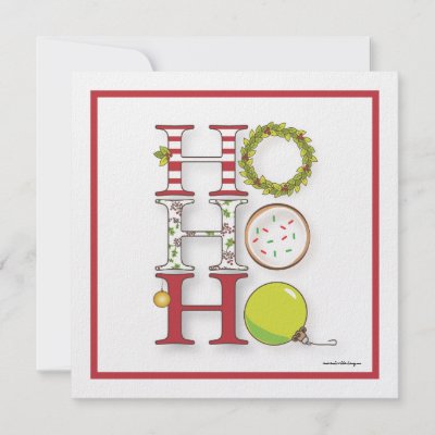 Ho HO HO Happy Holiday Christmas Party Personalized Announcements