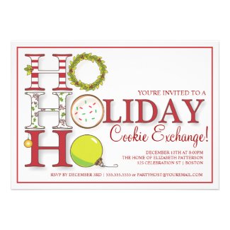 HO HO HO Holiday Cookie Exchange Party Announcement