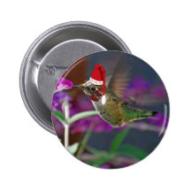 Ho Ho Ho Hummingbird Pinback Buttons