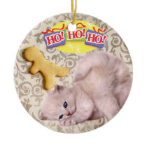 Ho Ho Ho.. I didn't do it kitten Christmas Tree Ornaments