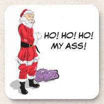 Ho Ho Ho My Ass cork coasters