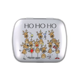 Ho Ho Ho Reindeer Candy Tins and Jars With Candy