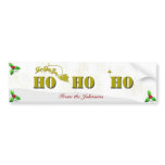Ho Ho Ho Santa and Mistletoe Wine Label Bumper Sticker