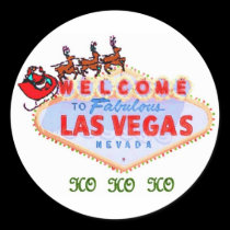 HO HO HO Santa and Reindeers Las Vegas Stickers