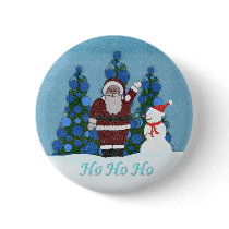 Ho ho ho Santa Button