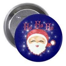 HO HO HO SANTA PINBACK BUTTON
