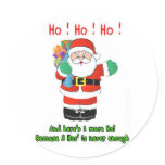 Ho! Ho! Ho! Round Sticker
