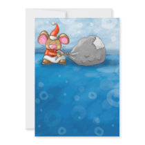 ho ho merry christmas mouse invitations
