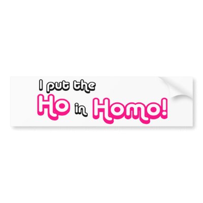Ho in Homo! Bumper Stickers