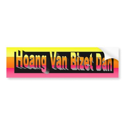 Hoang Van Bizet Dan Stickers Bumper Stickers by danbizet