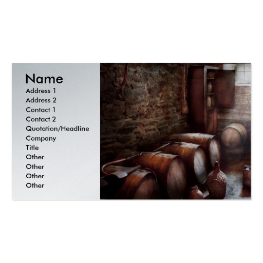 Hobby - Wine - The Wine Cellar  Business Card Template (front side)