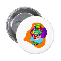 Hobo Clown Head 2 Inch Round Button