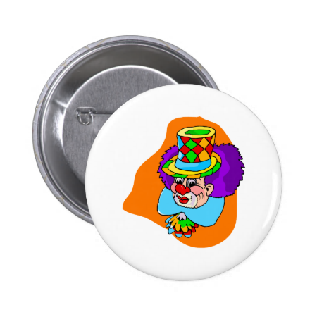 Hobo Clown Head 2 Inch Round Button