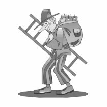 Hobo clown with ladder photo cut outs