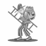 Hobo clown with ladder photo cut outs