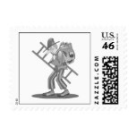 Hobo clown with ladder stamps