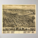 Hoboken New Jersey 1881 Antique Panoramic Map posters