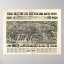 Hoboken New Jersey 1903 Antique Panoramic Map Print