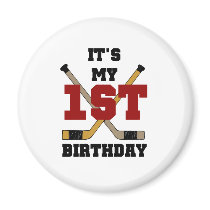 Hockey 1st Birthday magnets