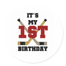 Hockey 1st Birthday stickers