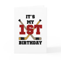 Hockey 1st Birthday Tshirts and Gifts Card