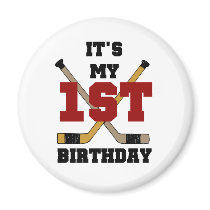 Hockey 1st Birthday Tshirts and Gifts Fridge Magnet
