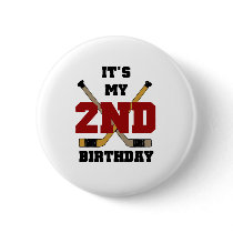 Hockey 2nd Birthday buttons
