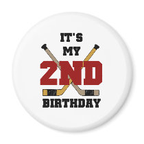 Hockey 2nd Birthday magnets