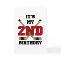 Hockey 2nd Birthday T shirts and Gifts Greeting Cards