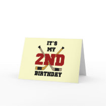 Hockey 2nd Birthday T shirts and Gifts Greeting Cards