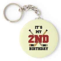 Hockey 2nd Birthday T shirts and Gifts Key Chains